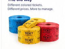 Traditional colored raffle ticket rolls
